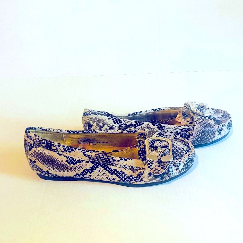 Rampage Loafers Women’s 8 Lullaby 2 Gold Snakeskin Flats